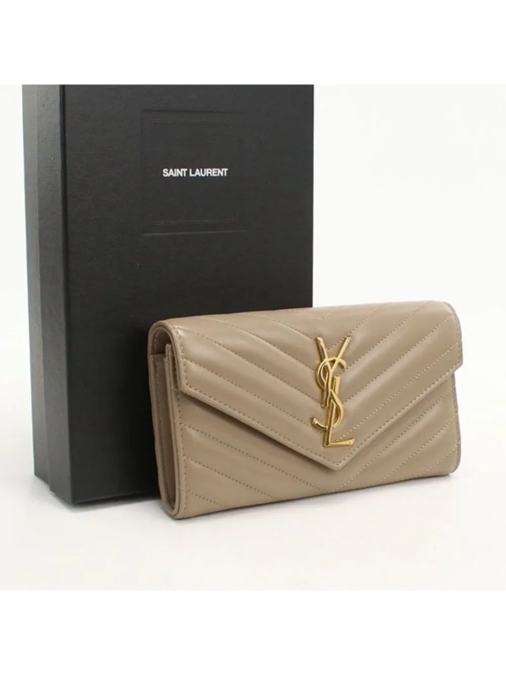 Saint Laurent Large Flap Wallet Cassandra Bifold Lambskin